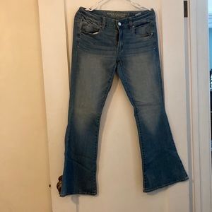 American Eagle light wash Boho flare jeans